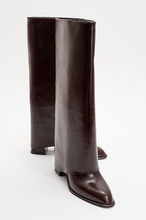 چکمه زرشکی زنانه چرم مصنوعی luvishoes - کد 897755417