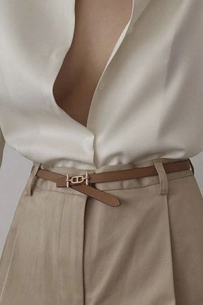 کمربند قهوه ای زنانه چرم مصنوعی H&E LUXURY DESIGN - کد 917449826