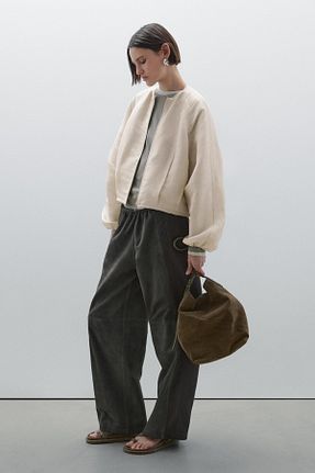 کت بژ زنانه Bomber Massimo Dutti - کد 917461930