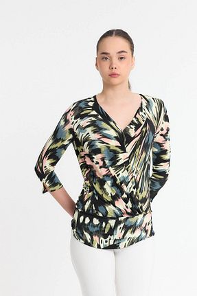 بلوز قهوه ای زنانه طرح دار Laranor - کد 904082095