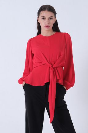 بلوز قرمز زنانه ساده Feminist - کد 917474478