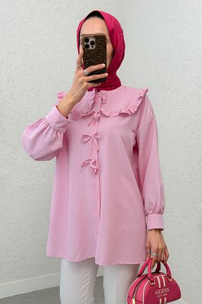 تونیک حجاب صورتی زنانه پنبه ای Salih Çelebi - کد 920559927