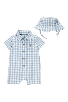 سرهمی آبی بچه گانه آستین کوتاه Carter