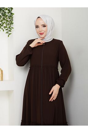 کلاه و ابایا قهوه ای زنانه بافتنی MODA - کد 897476108