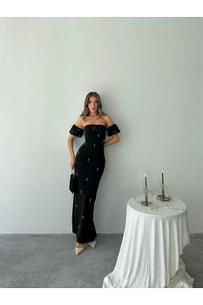 لباس مجلسی و فارغ التحصیلی مشکی زنانه شیفون conconmoda - کد 917473782