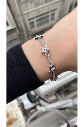 دستبند استیل (فولاد) زنانه روکش نقره Aurora - کد 842596965