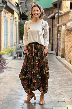 شلوار خاکی زنانه پنبه ای Nevin Kaya Moda - کد 807585393
