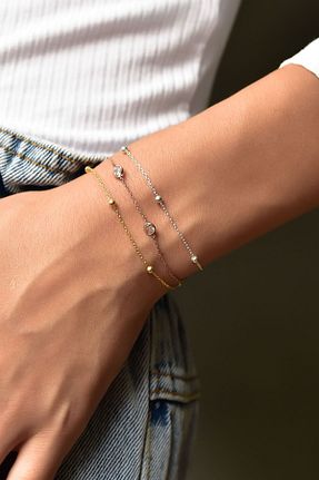 دستبند نقره طلائی زنانه 925 عیار Papatya Silver - کد 150139265