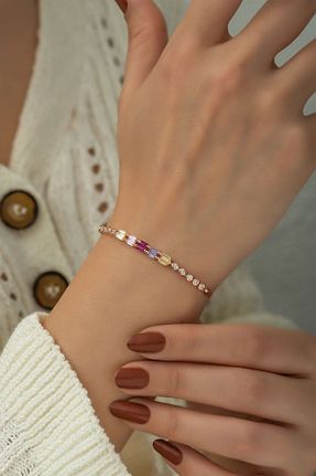 دستبند نقره طلائی زنانه 925 عیار Papatya Silver - کد 41032894