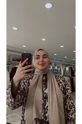 شال بژ زنانه پنبه پلی استر Elf - کد 917630491