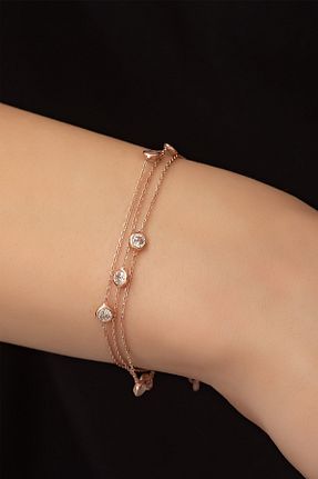دستبند نقره طلائی زنانه 925 عیار Papatya Silver - کد 32120901