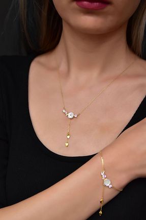 ست نقره طلائی زنانه زیرکن Papatya Silver - کد 221815067