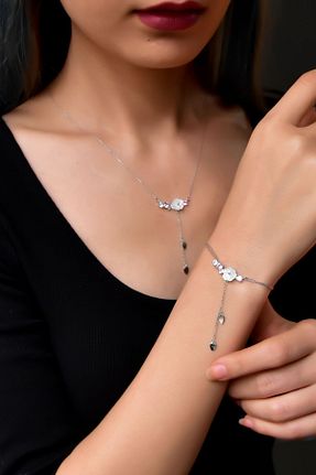ست نقره زنانه زیرکن Papatya Silver - کد 221810200