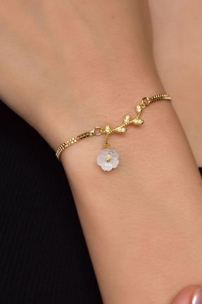 دستبند نقره طلائی زنانه 925 عیار Papatya Silver - کد 251172592