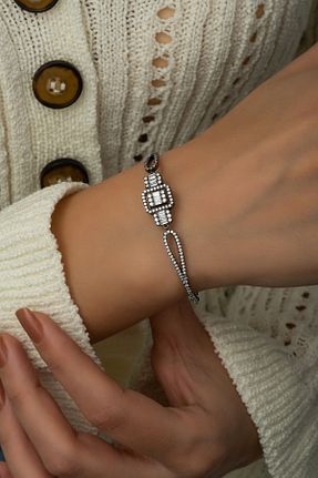 دستبند نقره مشکی زنانه 925 عیار Papatya Silver - کد 35752697
