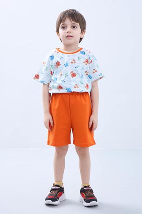ست بالاتنه و پائین تنه نارنجی بچه گانه بافتنی Perendi - کد 920602476