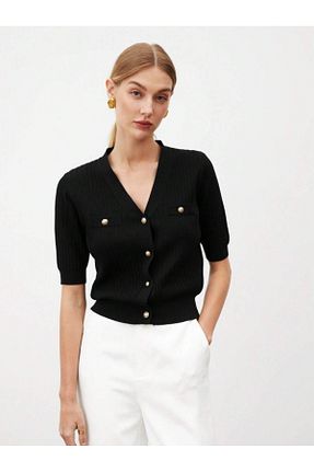 بلوز مشکی زنانه ساده Dier Moda - کد 917579540