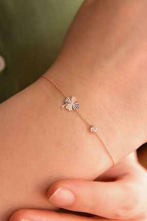 دستبند نقره صورتی زنانه 925 عیار Papatya Silver - کد 119136019