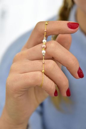 دستبند نقره طلائی زنانه 925 عیار Papatya Silver - کد 198311673