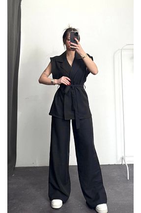 ست بالاتنه و پائین تنه مشکی زنانه اسلیم nona butik - کد 920609457