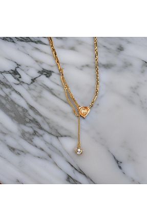 گردنبند استیل ( فولاد ) بژ زنانه استیل (فولاد) XUPİNGS JEWELRY - کد 917640693