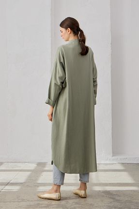 پیراهن حجاب سبز زنانه اورسایز QANU - کد 917653270