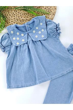 ست بالاتنه و پائین تنه آبی بچه گانه بافتنی Butik - کد 920616700