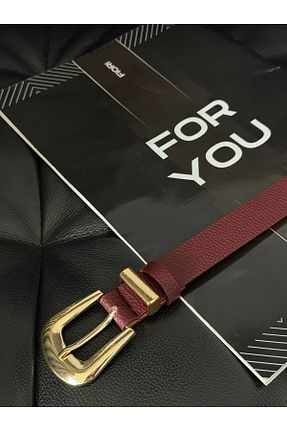 کمربند زرشکی زنانه چرم مصنوعی Fiori - کد 917660896