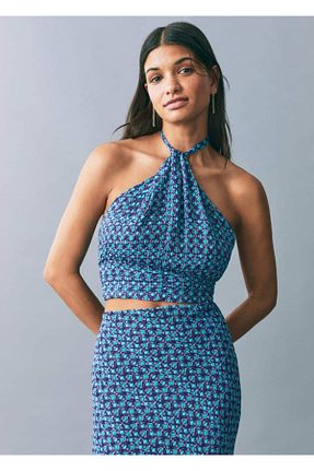 دامن فیروزه ای زنانه پلی استر MANGO Teen - کد 902165014