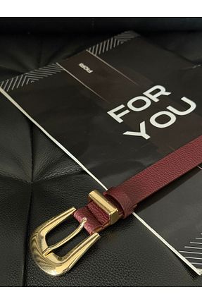 کمربند زرشکی زنانه چرم مصنوعی Fiori - کد 917660896