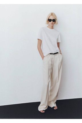 تیشرت سفید زنانه رگولار MANGO - کد 898627049