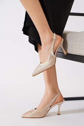 کفش مجلسی بژ زنانه پاشنه نازک Moda Pie - کد 917693178