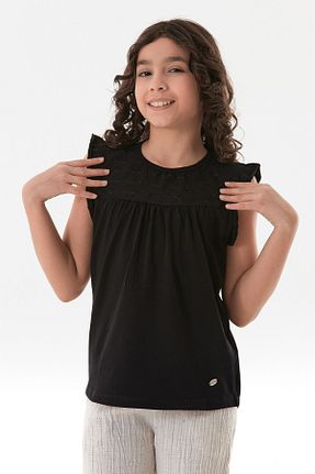 بلوز مشکی بچه گانه رگولار Fullamoda - کد 920647417