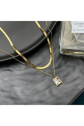 گردنبند استیل ( فولاد ) طلائی مردانه استیل ضد زنگ Fjellor - کد 917691182