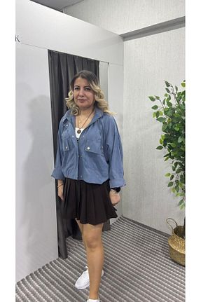 دامن قهوه ای زنانه چاپی BengüşButik - کد 917703042