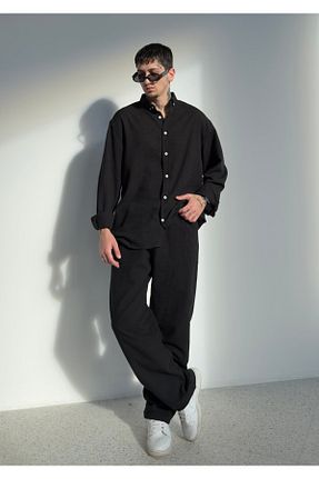 پیراهن مشکی مردانه اورسایز zaee - کد 917748932