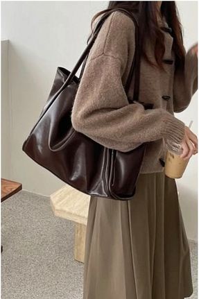 کیف دوشی قهوه ای زنانه چرم مصنوعی shop - کد 917749102