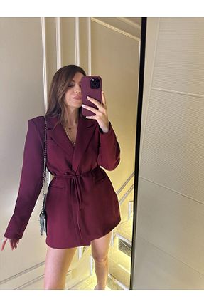 کت زرشکی زنانه Fitted Chamakh - کد 917776273