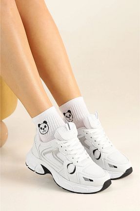 کفش اسنیکر سفید زنانه بند دار shopcolic - کد 917775429