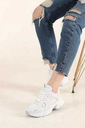 کفش اسنیکر سفید زنانه بند دار shopcolic - کد 917775434