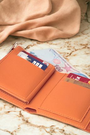 کیف پول نارنجی زنانه سایز متوسط dericom - کد 753555150