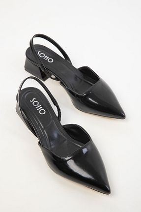 کفش پاشنه بلند کلاسیک مشکی زنانه چرم مصنوعی SOHO - کد 905026924
