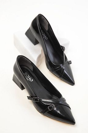 کفش پاشنه بلند کلاسیک مشکی زنانه چرم مصنوعی SOHO - کد 904462976