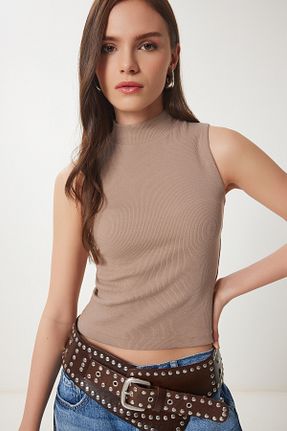 بلوز بژ زنانه ساده Happiness İstanbul - کد 174970478