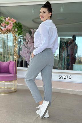 شلوار طوسی زنانه کتان İnce Topuk - کد 904919185