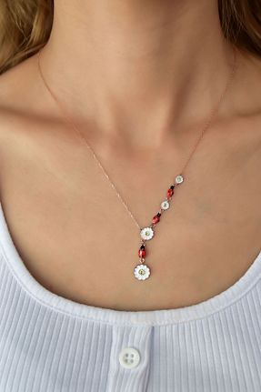 گردنبند نقره صورتی زنانه 925 عیار Papatya Silver - کد 152849943