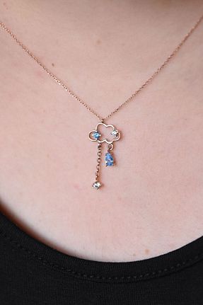 گردنبند نقره طلائی زنانه 925 عیار Papatya Silver - کد 76733340