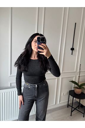 بلوز طوسی زنانه ساده MSY - کد 904908004