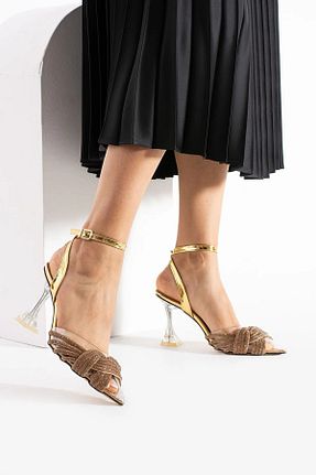 کفش پاشنه بلند کلاسیک زرد زنانه چرم مصنوعی Tulin Shoes - کد 904859759
