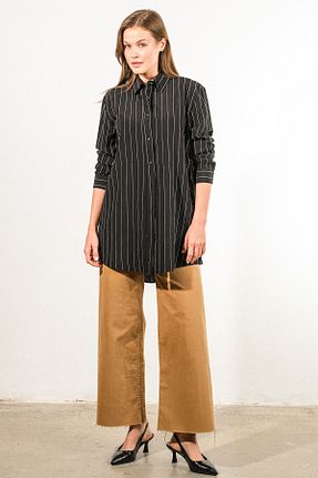 پیراهن مشکی زنانه اورسایز GÖMLEX - کد 904927939